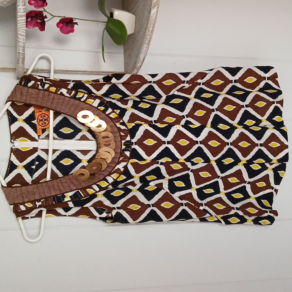 Tory Burch Embellished Silk Tank Top